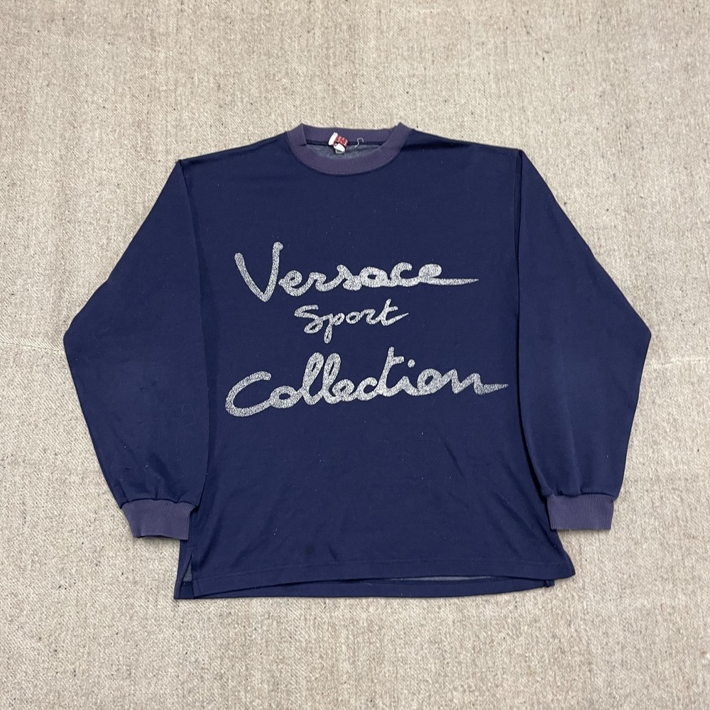 Vintage VERSACE Sport Collectoin sweatshirt‎ mens Medium Blue 1990s